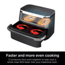 Ninja Foodi Dualzone Flexbasket Air Fryer with 7-Qt Megazone DZ071: 7-In-1, Nonstick, Digital Control, Dishwasher-Safe