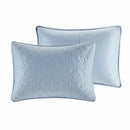 Handmade Luxury Quilt Set for King/Cal King Blue Reversible Embroidered Printed Duvet Set