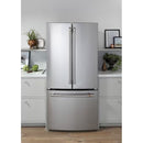Counter-Depth 18.6-Cu Ft 3 -Door 33-In Wide French Door Refrigerator with Ice Maker with Water Dispenser ( Stainless Steel with Brushed Stainless Handles ) ENERGY STAR Certified