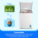 5.1-Cu Ft Garage Ready Chest Freezer Convertible to Refrigerator ( White )
