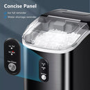 Nugget Ice Makers Countertop, Stainless Steel, 35 Lbs/Day, Soft Chewable Pellet Ice, Self-Cleaning, One-Click Operation, Silver/Black