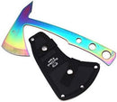 Snake Eye Tactical Tomahawk Throwing Knife, 9.5 Inch Overall Length, Stainless Steel Blade, with Nylon Sheath (Rainbow)
