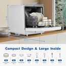 Portable Dish Washer Countertop with Faucet & Manual 5L Water Tank Modes Water Inlet Compact with More Space inside 6 Programs
