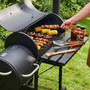 All Metal Steel Warming Rack 192 Sq. In. Cooking Space Spacious Barrel Charcoal BBQ Grill for Balcony Picnics Party & Camping