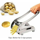 Commercial Grade French Fry Cutter, Stainless Steel Potato Slicer, Potatoes Fries Maker Machine with 2 Blade Size, Silver