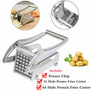 Commercial Grade French Fry Cutter, Stainless Steel Potato Slicer, Potatoes Fries Maker Machine with 2 Blade Size, Silver