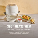 Self-Cleaning Glass Bowl Air Fryer, 5 Qt., 6 Functions, BPA Free, Rotisserie/Tumbler, Green