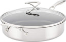 Circulon Clad Stainless Steel Saute Pan with Lid and Hybrid Steelshield and Nonstick Technology, 5 Quart - Silver