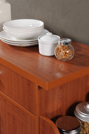 Kitchen Cart with Spice Rack plus Towel Holder, Cherry