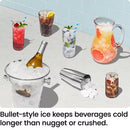 9 In. 22 Lbs. Bullet Countertop Portable Ice Maker in Black with 2-Ice Sizes and Self Cleaning Function