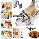 Stainless Steel French Fry Cutter with 2 Blades and No-Slip Suction Base,Silver