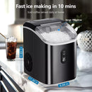 Nugget Ice Makers Countertop, Stainless Steel, 35 Lbs/Day, Soft Chewable Pellet Ice, Self-Cleaning, One-Click Operation, Silver/Black