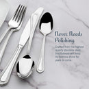 Mikasa Regent Bead 65-Piece Flatware Set for 12, 18/10 Stainless Steel Silverware with Full Service and Serving Utensils, Classic Beaded Edge Design
