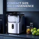 35 Lbs. Daily Production Nugget Stainless Steel Kitchen Countertop Ice Makers, Chewable Ice Maker Machine for Camping and Party